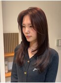 ワインレッド/ハッシュカット/レイヤー/20代/30代