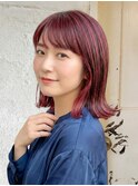 やさしい印象◎ピンク系白髪ぼかしハイライト