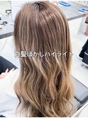 30代40代50代白髪ぼかしハイライト/小顔ミディアム