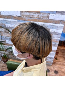 ハウオリ ヘアーワークス(Hauoli hair works) ハイトーン×マッシュ