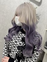 ロウル 渋谷(LOWRL)&nbsp;ホワイト×ラベンダー/ルーツカラー/シールエクステ