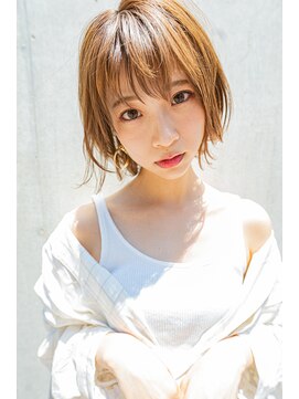 レゴ(REGO) ショートミディ#切りっぱなしボブ美髪ピンクブラウン