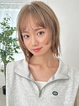 ラフィスヘアーブリス 川越店(La fith hair bliss) 【La fith】切りっぱなしボブ×ケアブリーチ×顔周りレイヤー