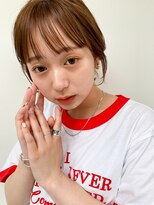 ホネン(honen)&nbsp;アプリコットオレンジレッドピンクベージュ顔回りレイヤーウルフ