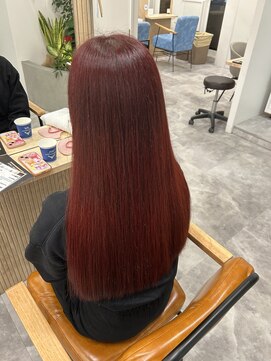 シアン 立川店(Shian) ぱつっとロング×レッド