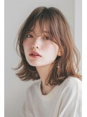 くびれヘア/ブラウン/ミディアム/シースルー/【lana hair新宿】