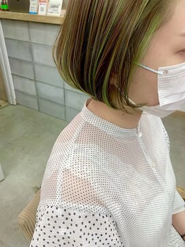 キューズ クラブ(cuz KLUB) 【cuzKLUB】ボブ×グリーンハイライト＊池袋