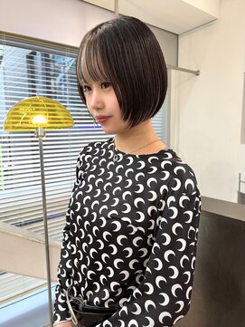 カシェル トウキョウ(Cashel Tokyo) 切りっぱなしボブ 前下がり デザインカラー インナー フェイス