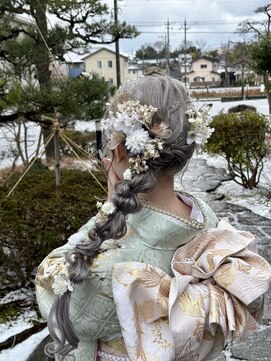 ジュラク(JURAKU) 成人式×編みおろしヘア