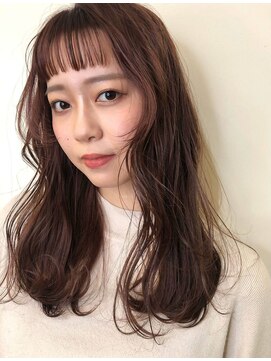 ヘアアンドライフ リー 山形北店(Re...) 韓国風オン眉巻き髪ロング/チョコレートブラウン/20代30代40代