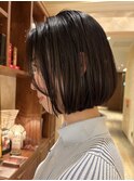 ★イメチェンボブ/黒髪ボブ/切りっぱなし/縮毛矯正/髪質改善銀座