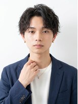 バーシャミ 博多(Baciami)&nbsp;【韓国風】無造作センターパート×黒髪メンズパーマ