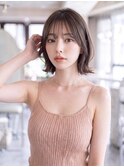 ボブレイヤー＊顔周りカット＊シアーバング＊グレージュ