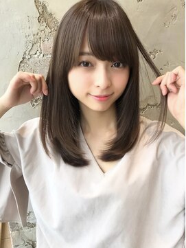 シルクレイ 吉祥寺店(Silk-lei) 大人かわいいフェザーバング艶ロングマロンベージュ20代吉祥寺