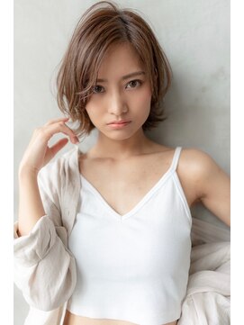 ケアリー 武蔵小杉(Carelly) 大人かわいい前髪セシルカットココアブラウンフリンジウェーブ