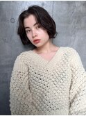 魅力倍増カール　センターパートのお洒落ボブスタイル