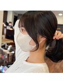 顔まわりカットエギョモリ韓国ヘア/レイヤーカット