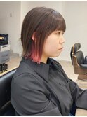 インナーカラー赤/イメチェン/似合わせカット[西船橋]