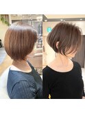30代/40代/50代◎絶壁解消/白髪ぼかし/大人ショートボブ【湯本】