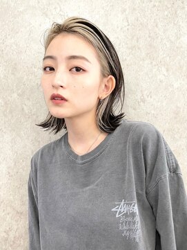 サンク 原宿 表参道(cinq) デザインカラー黒髪インナーカラーアンブレラカラーダブルカラー