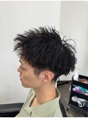 ベリーショート/ダークアッシュ/ニュアンスパーマ/韓国マッシュ