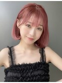 ピンクカラー ピンクハイトーン内巻きレイヤーカットM1110