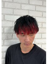 アッシュ 稲田堤店(Ash) バングカラー×レッド