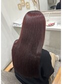 酸性ストレート×ワインレッド