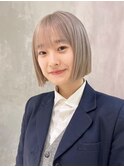 ボブショートハイトーンミルクティーホワイトベージュ_ba509222
