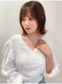 似合わせカットダークアッシュ小顔ボブミディアムレイヤーカット