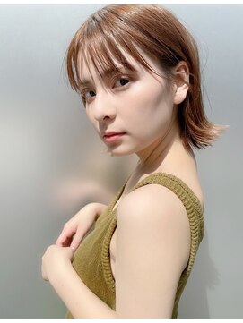 キース ヘアアンドメイク 恵比寿(kith. hair&make) ボブ シースルーバング ブリーチなしカラー スモーキーカラー