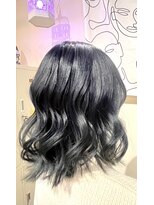 ヘアー ルシア(hair lucia)&nbsp;暗髪透明感＊ブルーブラック×韓国風波巻き