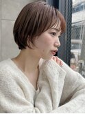 大人フレンチショート 丸みレイヤーショートボブ 前髪あり A0312