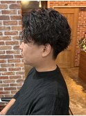 メンズアッシュカラーメンズウェーブヘアメンズパーマ