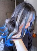 ハッシュカットミルクベージュインナーカラーダブルカラー
