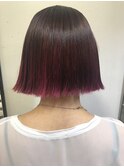 bibito お客様 ピンクの切りっぱなしボブ&グラハイライト