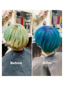 ヘアースペース 練馬店(hair space COCO) Deep blue&green graduation