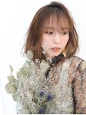 【tetote天王寺】ゆるふわワンカールロブ シースルーバング