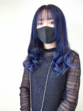 ヘアー キュート(hair CUtE) ２回ブリーチ後、ブルーパープルに！色落ちはグレー！