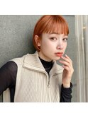 透明感暖色×束感ショート×シースルーバング×フレンチガーリ－