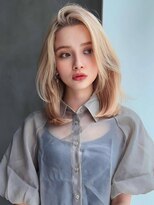 アグ ヘアー ダリア 喜多方店(Agu hair dahlia)&nbsp;《Agu hair》ハイトーンかきあげミディ×numberA.ヘアバター