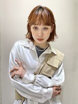 マイル 渋谷(mile)&nbsp;ニュアンスボブ×オレンジカラー