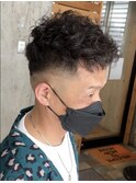 メンズカットツイストスパイラルパーマスペインカール