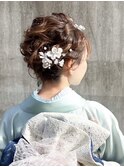 大阪着物レンタル　卒業式　参列　ヘアセット