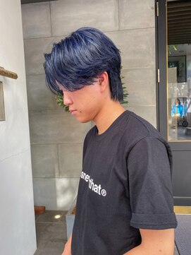 レフ(LEF) フェザーショート/ブルーブラック/センターパート/ケアブリーチ