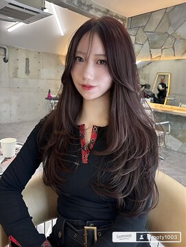 サイン 渋谷(SIGN) 韓国ヘアーハッシュカットレイヤーカットグレージュブリーチ無し