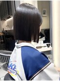 ミニウルフ黒染め髪質改善縮毛矯正酸性ストレートレイヤー/柏柏