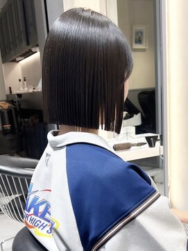 ロンドジェネルーズ 柏(Lond generous) ミニウルフ黒染め髪質改善縮毛矯正酸性ストレートレイヤー/柏柏