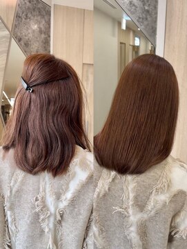 ベル 新宿店(Vel) 梅雨対策！美髪縮毛矯正とチェリーブラウンでうる艶髪へ
