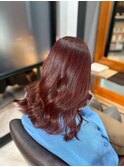 高発色カラー/ブリーチなし/ピンクブラウン/韓国巻きヘア